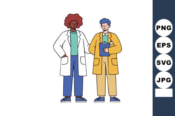 Diverse Male and Female Doctors Standing