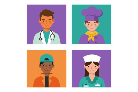 Diverse Profession Characters Including