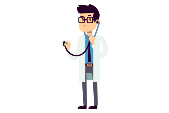 Doctor with Stethoscope Check Patient. M