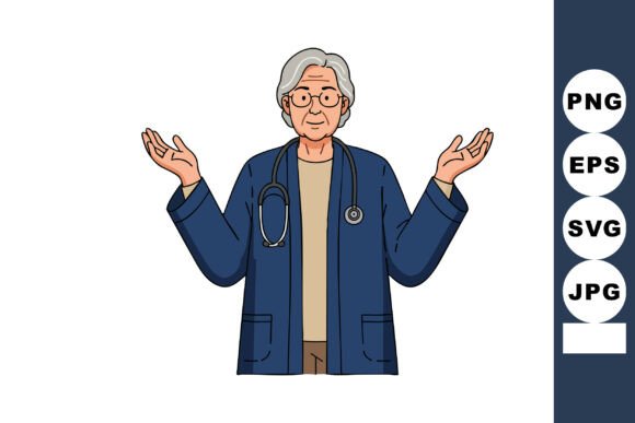 Elderly Male Doctor with Stethoscope Shr