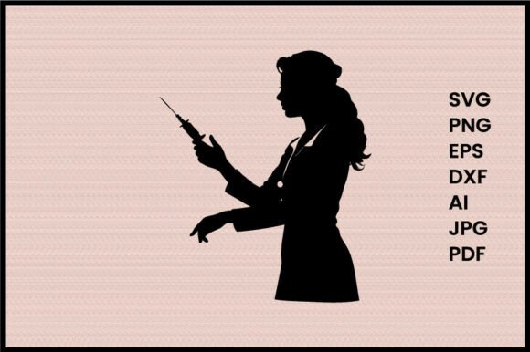 Female Doctor Giving Injection Silhouette