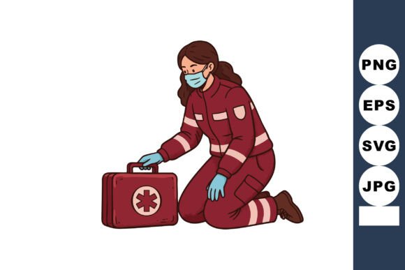 Female Emergency Responder Wearing Mask