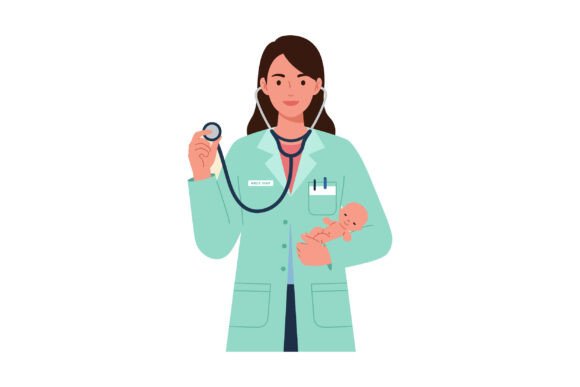 Female Pediatrician Holding Newborn Baby