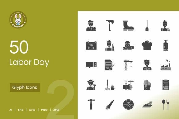 Labor Day Glyph Icons