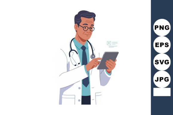 Male Doctor Using Tablet Technology