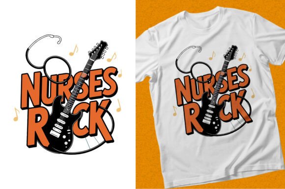 Nurses Rock Guitar Vector T-shirt Design