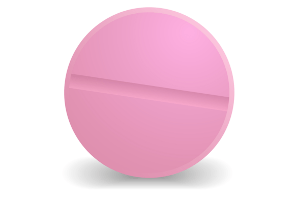 Round Tablet Realistic Mockup. Pink Medi