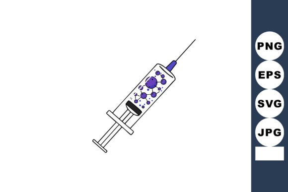 Syringe with Virus Particles Vaccine Inj