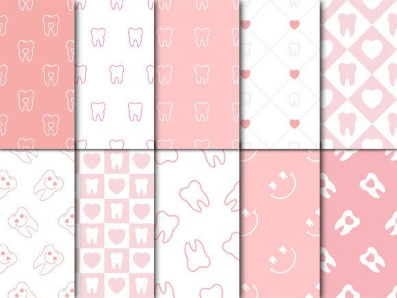Valentine Dental Seamless Pattern